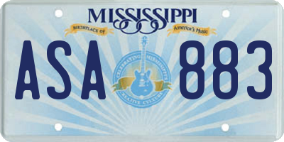 MS license plate ASA883