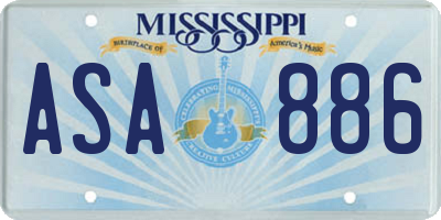 MS license plate ASA886
