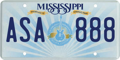MS license plate ASA888