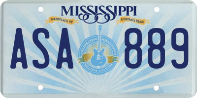 MS license plate ASA889