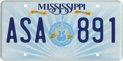 MS license plate ASA891