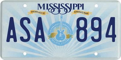 MS license plate ASA894
