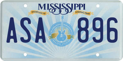 MS license plate ASA896