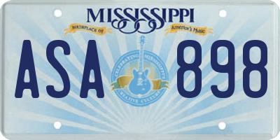 MS license plate ASA898