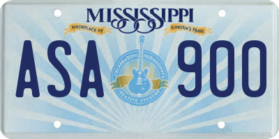 MS license plate ASA900