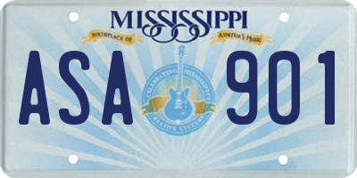 MS license plate ASA901