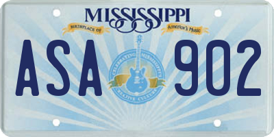 MS license plate ASA902