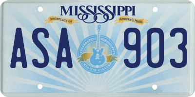 MS license plate ASA903