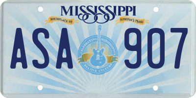 MS license plate ASA907