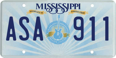 MS license plate ASA911
