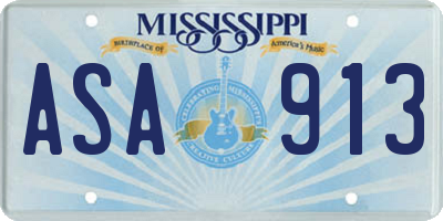MS license plate ASA913