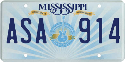 MS license plate ASA914