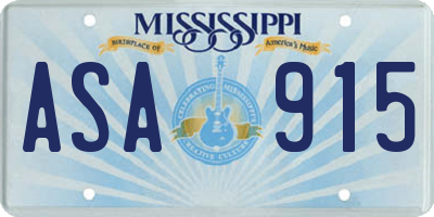MS license plate ASA915