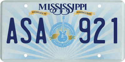 MS license plate ASA921