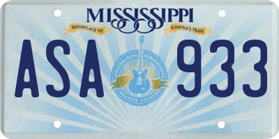 MS license plate ASA933