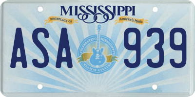 MS license plate ASA939