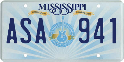 MS license plate ASA941