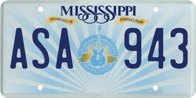 MS license plate ASA943
