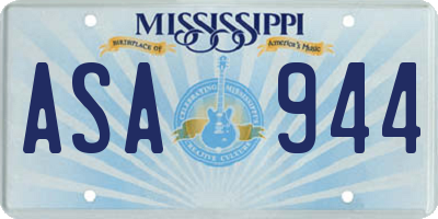 MS license plate ASA944