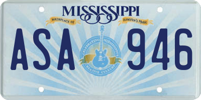 MS license plate ASA946