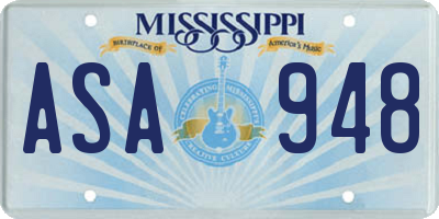 MS license plate ASA948