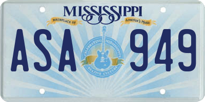 MS license plate ASA949