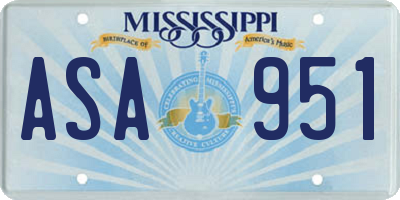 MS license plate ASA951