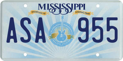 MS license plate ASA955