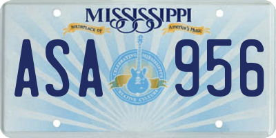 MS license plate ASA956