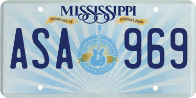 MS license plate ASA969