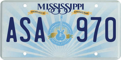MS license plate ASA970