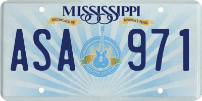 MS license plate ASA971