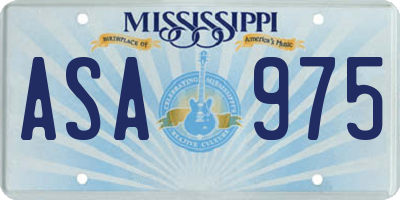 MS license plate ASA975