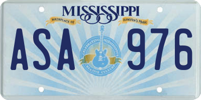 MS license plate ASA976