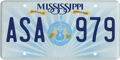 MS license plate ASA979