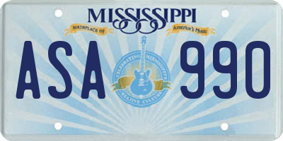 MS license plate ASA990