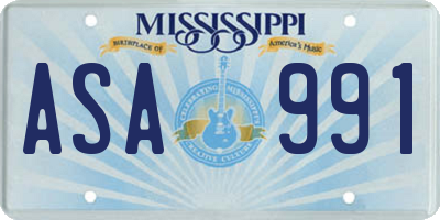 MS license plate ASA991