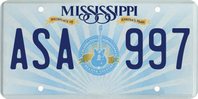 MS license plate ASA997