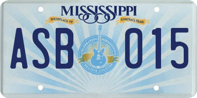 MS license plate ASB015