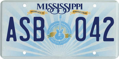 MS license plate ASB042