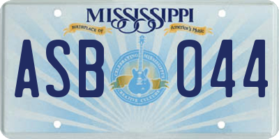 MS license plate ASB044