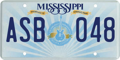 MS license plate ASB048