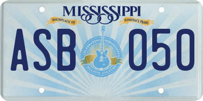 MS license plate ASB050