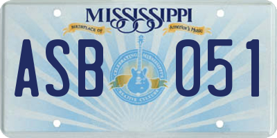 MS license plate ASB051