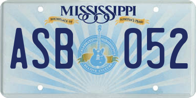 MS license plate ASB052