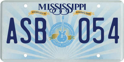 MS license plate ASB054