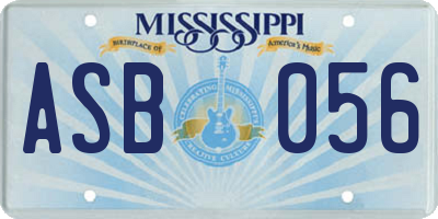 MS license plate ASB056