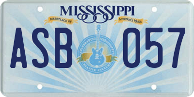 MS license plate ASB057