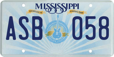 MS license plate ASB058