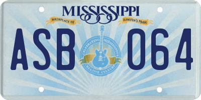 MS license plate ASB064